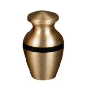 High Quality Brass Cremation <b>Keepsake</b> Urns With Engraving Black And Gold Finished For Human <b>Ashes</b> Funeral Supply - Product Image 1