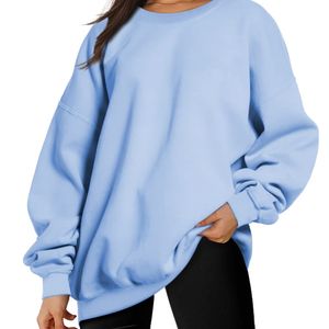 Pull ras du cou en coton brossé doublure polaire poignets côtelés tissu doux confort ajustement moderne mode quotidienne sweat-shirt pour femmes - Product Image 1