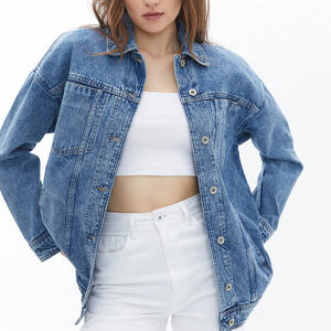 Good Quality 2025 Fall <b>Long</b> Sleeve <b>Jacket</b> Blue Denim Jeans <b>Jacket</b> For <b>Men</b> Wholesale Women Casual Denim Jeans <b>Jackets</b> - Product Image 2