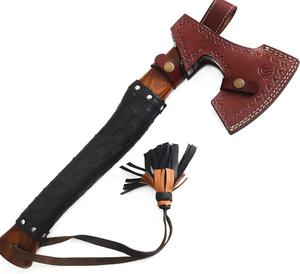 Commandes en gros personnalisées service OEM ODM hache professionnelle faite à la main en acier au carbone hache de camping avec poignée en cuir - Product Image 1