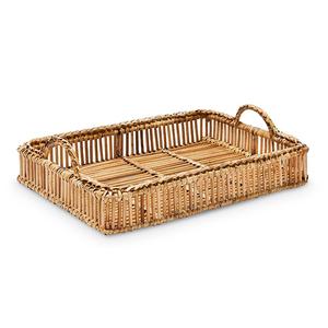 Bandeja de servicio de madera de ratán hecha a mano con aspecto recién llegado para frutas, aperitivos, café, bandeja para servir hoteles, hogar, cocina - Product Image 1