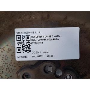 Volant moteur MERCEDES Classe C Berline W204 A6510300612 651911 diesel 2143 (07>) - Product Image 2