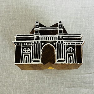 <b>Hand</b>-Carved Gateway of India Teak Wood Printing Block | Gateway of India Mumbai <b>Stamp</b> | Indian Rosewood, Indian Textile Print - Product Image 4