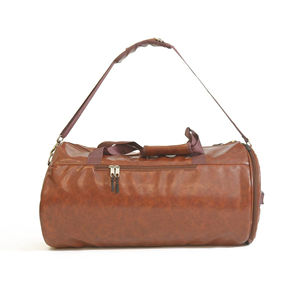 Bolsa de lona de lujo de gran capacidad personalizada, equipaje de viaje de mano de estilo moderno, forro de poliéster, portátil de cuero genuino - Product Image 6