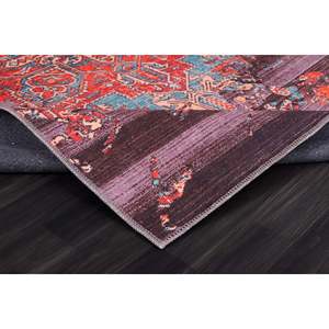 Netline Home Century Patina Crimson Red Vintage Washable <b>Rug</b> - Product Image 2