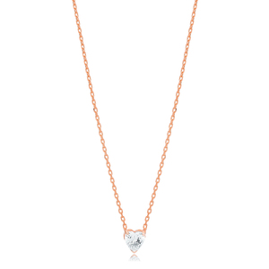 Colgante de corazón de piedra de circón transparente, collar hecho a mano, joyería de plata de ley 925 turca - Product Image 6