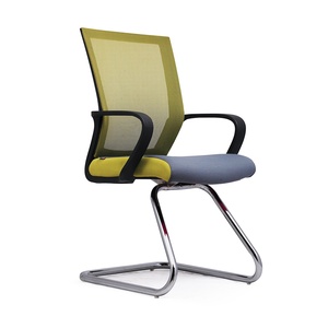 Chaise de conférence ergonomique en acier Mio BFGCQ011 avec dossier en maille confortable, chaise à genoux empilable fixe pour salles de réunion et salons - Product Image 1