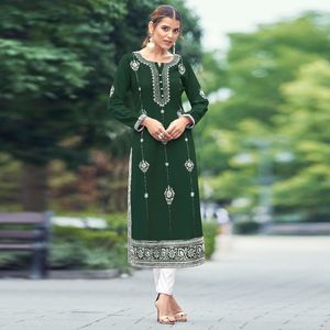Lucknowi chikan kurtis bureau tenue décontracté fantaisie femmes nouveau Type concepteur fabricant indien qualité supérieure - Product Image 5