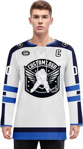 เสื้อทีมฮ็อกกี้น้ำแข็งโพลีเอสเตอร์100% ทนทานน้ำหนักเบาชื่อทีมแห้งเร็ว - Product Image 4