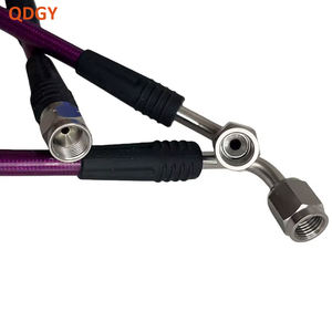 Tuyau <span class=keywords><strong>de</strong></span> frein noir AN3 en PTFE avec raccords en acier inoxydable femelle 3/8-24 90 °   Tuyau d'huile d'embrayage universel pour motos <span class=keywords><strong>de</strong></span> <span class=keywords><strong>course</strong></span>, avant et arrière - Product Image 4