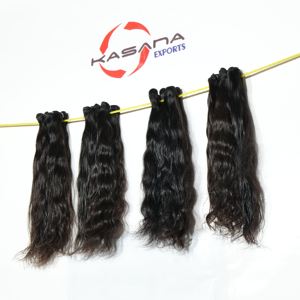 Extensiones de cabello humano virgen crudo vietnamita e indio de color natural al por mayor máquina de doble trama rizo ondulado precio competitivo - Product Image 2