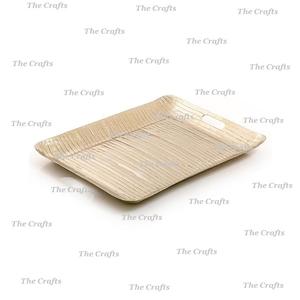 Ensemble De Trois Tailles Différentes Plateau De Service En Aluminium De Couleur Or Plateau Restaurant Vaisselle Alimentaire Snacks Plateaux - Product Image 4