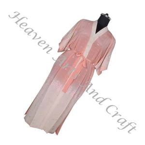 KL012 mujeres abstractas de seda pura Vintage Sari Kimono largo tamaño libre ajustable Vintage Sari Kimono Chaqueta larga Mujer seda Vintage - Product Image 1