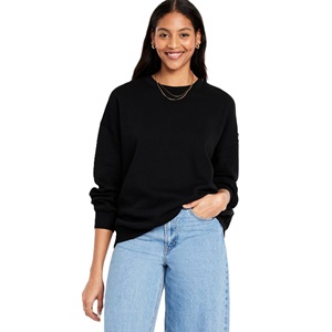 Nuevo 2025 Otoño Invierno primavera otoño mujer sólido cuello redondo pulóver transpirable recortada sudadera manga larga Casual moda Tops - Product Image 5