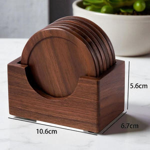 Diseño moderno, producto más nuevo, forma redonda, acabado de madera Natural, mesa para servir, hogar, oficina, posavasos de madera, bebidas, jugos de té - Product Image 6
