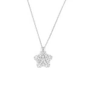Collier en argent sterling 925 avec pendentif et breloque étoile et flocon de neige avec pierre blanche - Product Image 5