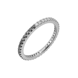 <b>Black</b> And White Elegant Handcrafted Lab Grown Diamonds Diamond Wedding <b>Ring</b> F-VS2 For Women 14K Solid Gold Prong Setting - Product Image 3