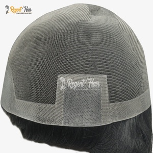 REGENT Gulf Plus Premium Men's Toupee 100% Indian Hand Tied Weft Straight Natural Wave 100% Cabello humano Venta al por mayor Stock disponible - Product Image 5