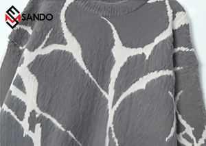 Suéter de invierno de estilo Vintage para mujer, Jersey de punto de algodón transpirable, logotipo personalizado, encaje Jacquard, cuello redondo, flores bordadas - Product Image 5