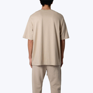 Camiseta de Algodón Tejido Beige Natural Extra Grande para Hombre, Corte Holgado, Manga Corta, Ecológica, de Secado Rápido, Informal, para Calle, Gimnasio y Entrenamiento - Product Image 6