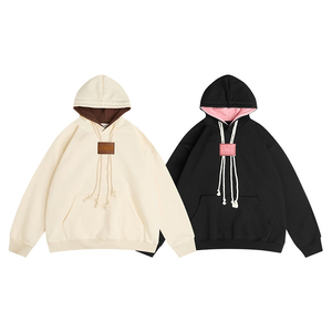 เสื้อมีฮู้ดแบบซิปรูดผ้าฝ้ายโอเวอร์ไซส์ของผู้ชายดีไซน์ใหม่ - Product Image 1