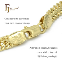 Cadena de Eslabones Estilo Figaro de 1.9mm FJ Fallon, Joyería de Moda, Chapada en Oro de 14K sobre una Base de Latón