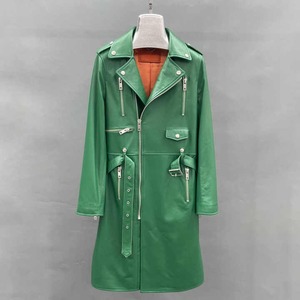<span class=keywords><strong>Trench</strong></span> di lusso in <span class=keywords><strong>pelle</strong></span> nera per <span class=keywords><strong>donna</strong></span> stile lungo Street con cintura impermeabile primavera autunno giacca qualità fodera in pelliccia sintetica - Product Image 6