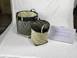 High Quality <b>Woven</b> Bamboo Storage <b>Basket</b> with Lid Hot Price Made in Vietnam - Product Image 2