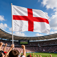 Drapeau d'Angleterre 5x3 pieds, croix de Saint George, drapeaux nationaux en polyester durable avec œillets pour les fans de football, décorations, événements sportifs