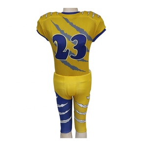Conjunto de Pantalones y Camiseta de Fútbol Americano Sublimados Personalizados al por Mayor, Uniformes de Manga Corta de Poliéster Anti-UV para Adultos - Product Image 6