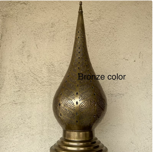 Lámpara de noche hecha a mano lámpara Boho decoración de luz, lámpara de sombra de latón linterna marroquí hecha a mano Coustmized - Product Image 2