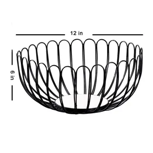 Cesta de hierro de grado comercial, manijas de marco reforzado, diseño rectangular moderno, embalaje personalizado para el hogar, cocina, comedor, uso - Product Image 4