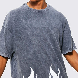 Camisetas de manga corta de alta calidad para hombre, camisetas con lavado ácido, Impresión de logotipo personalizado, camisetas con lavado ácido para hombre - Product Image 6