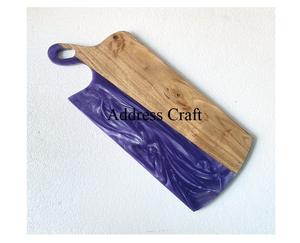Meilleure vente Planche à fromage en bois résine époxy avec poignée Planche à petit-déjeuner design Planche à charcuterie en bois d'acacia personnalisée Ustensiles de cuisine - Product Image 2