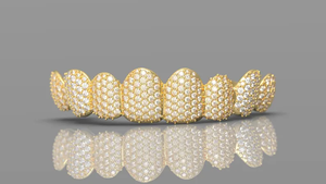 Juego de Joyería Dental de Plata 925, Estilo Grillz, Completamente Cubierto de Circonitas, Engaste Micro Pavé, Joyería Dental de Lujo para Hip Hop, para Fiestas - Product Image 2