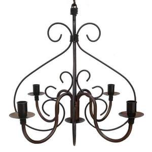 Portavelas de forja de hierro forjado rústico hecho a mano con elegante Pergamino de herrero para una decoración del hogar vintage cálida y elegante - Product Image 2