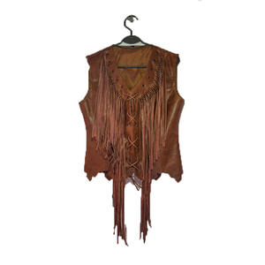 OEM elegante 2025 recortada de moda personalizar flecos largos de cuero occidental para las mujeres - Product Image 1