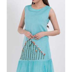 Vestido Midi Elegante e Informal para Mujer, Transpirable, de Algodón y Seda, Bordado, con Corte Holgado, Ideal para Fiestas de Cumpleaños y Salidas Nocturnas - Product Image 4