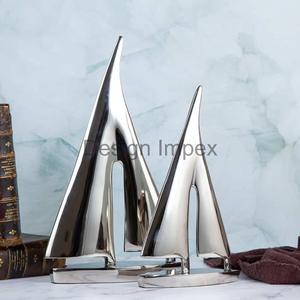 Shinny pulido plata yate barco Interior decorativo Metal artesanía recuerdo regalo promocional artículos plata yate Mesa decoración artículo - Product Image 6