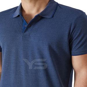 Polo de tela mixta de algodón LICRA informal para hombre, camiseta transpirable, patrón sólido con logotipo personalizado, Polo de golf - Product Image 3