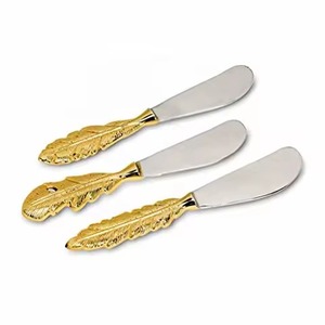 Ensemble de couteaux à fromage en marbre bicolore en acier inoxydable avec outils à fromage en métal plaqué or - Product Image 6