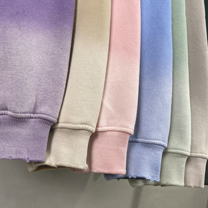 เสื้อฮู้ดผ้าฟลีซสำหรับผู้ชายเสื้อแบบสวมหัวสี360GSM กรดซักโลโก้ได้ตามต้องการ - Product Image 3