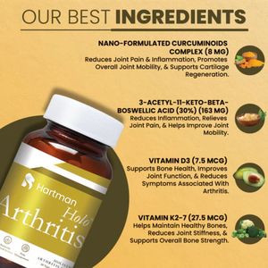 Viên nén viêm khớp HOLO với Curcumin Ashwagandha Boswellia để giảm đau khớp & linh hoạt không có tác dụng phụ - Product Image 4