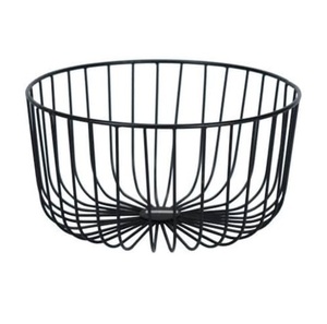 Cesta de Almacenamiento de Frutas o Verduras de Metal con Recubrimiento de Polvo Negro para Uso en la Cocina del Hogar, Tendencia Actual - Product Image 1