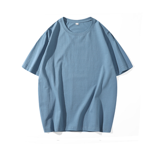 OEM personnalisé unisexe 100% coton col rond T-Shirt hommes décontracté à manches courtes lâche plaine hauts en plusieurs couleurs coupe surdimensionnée - Product Image 1