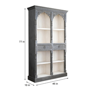 Mộc Mạc grey rắn gỗ hiển thị Kệ Tay Chạm Khắc đồ nội thất cổ điển cho phòng khách và tủ bếp-Bán buôn - Product Image 5