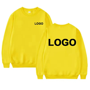 Sweats à capuche imprimés avec logo personnalisé de haute qualité motif solide brodé col rond hiver sweats doublés en polaire 100% coton - Product Image 5