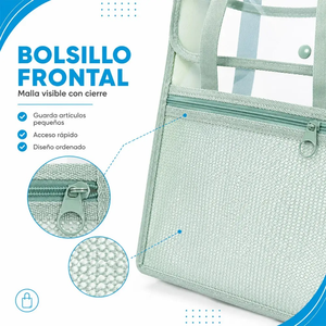 Busta Portadocumenti A4 Trasparente in PVC con Cerniera, Grande Capacità, Maniglia a Rete, Organizzatore Portatile per Esami - Product Image 4