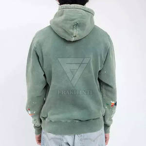 Vente en gros bas quantité minimale de commande meilleur style de sweats à capuche délavés à l'acide pour hommes basiques en coton mélangé sweats à capuche délavés à l'acide pour hommes - Product Image 3