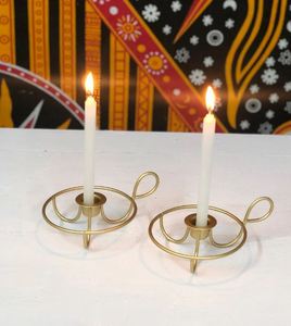 Modern Glowing Chambers tick <b>Candle</b> Holders Golden <b>Round</b> <b>Candle</b> Plate Holder Decorate home festive hotel restaurant wedding - Product Image 5